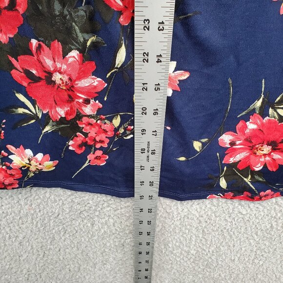 Papermoon Tank Top Blouse Women's Floral Blue Red Strappy Plus Size 2X New - Picture 3 of 7